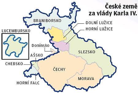 Širší Chebsko s městem Bärnau (Bernov) na mapách českého státu za vlády Karla IV.