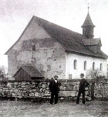 Kostel sv. Jakuba v někdejším Vranově na snímcích z třicátých let 20. století a před zánikem v letech šedesátých