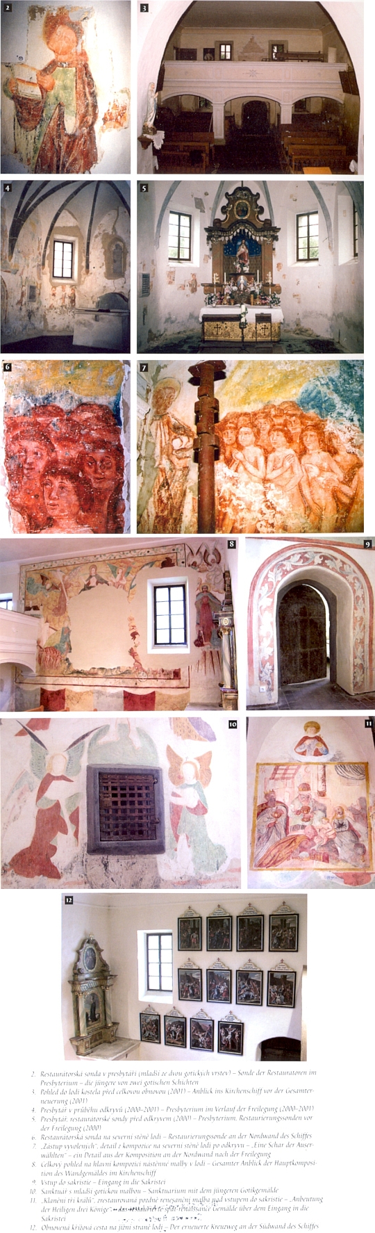 Interiér kostela na Libínském Sedle na 11 záběrech