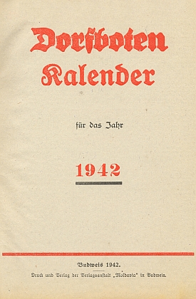 Jeho dlouhá povídka "Očištěno bolestí" vyšla na stránkách budějovického kalendáře listu Dorfbote na rok 1942
