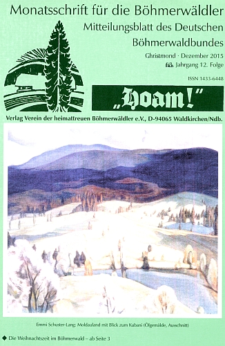 Pohled na údolí Vltavy z Boubína ve výřezu jejího obrazu na obálce krajanského časopisu