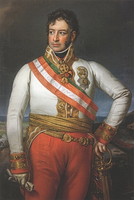 Jeho otec, Karel I. Filip ze Schwarzenbergu (1771-1820), v uniformě rakouského polního maršála na portrétu od malíře Johanna Petera Kraffta z doby kolem roku 1840