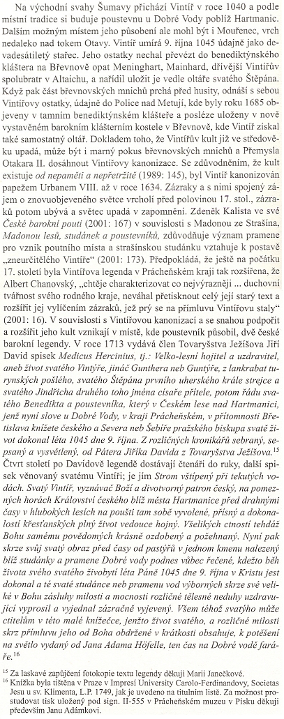 O dvou českých barokních legendách v souvislosti s Vintířovou kanonizací v roce 1634