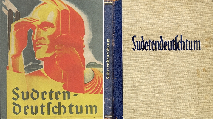 Obálka a vazba knihy (1936), vydané v České Lípě ve shodě se sdružením Deutscher Kulturverband, na jejíž podobě se podílely i snímky krumlovských Seidelů
