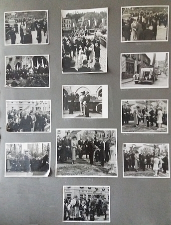 ... kde bylo pravděpodobně vystaveno i toto tablo s fotografiemi z cesty prezidenta Beneše po šumavském pohraničí roku 1937