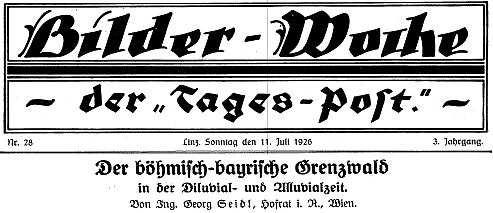 Záhlaví obrazové přílohy lineckého deníku "Tages-Post" s jeho textem
