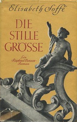 Obálka (1954, das Berglandbuch Verlag, Salzburg) jejího románu o barokním sochaři Georgu Raphaelu Donnerovi (1693-1741)