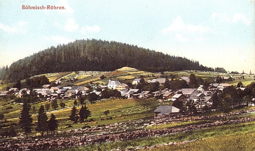 Rodné České Žleby na pohlednici Josefa Seidela, která měla i kolorovanou podobu