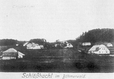 Někdejší "Schlösselbach" (také "Schlösselbachel" či "Schlössbachl") na staré pohlednici