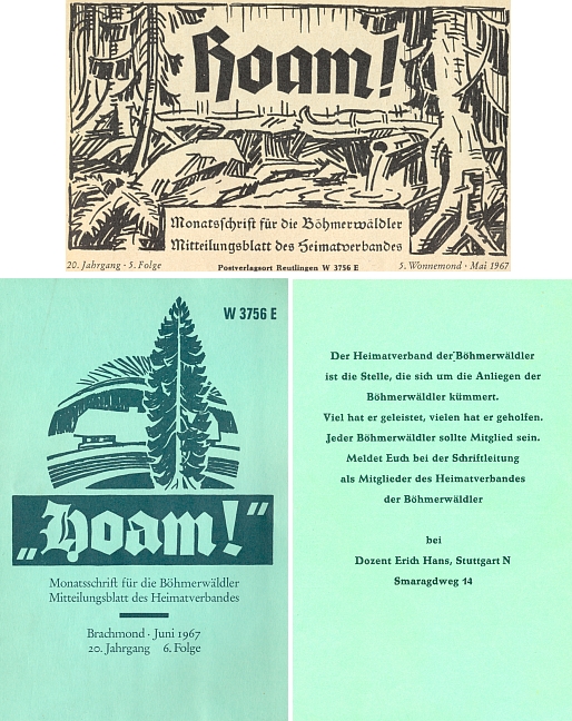 V roce 1967 na sebe takto navázalo jeho záhlaví květnového čísla měsíčníku Hoam! a první ze zelených obálek rovněž podle jeho návrhu, kterou neslo v pořadí další číslo červnové