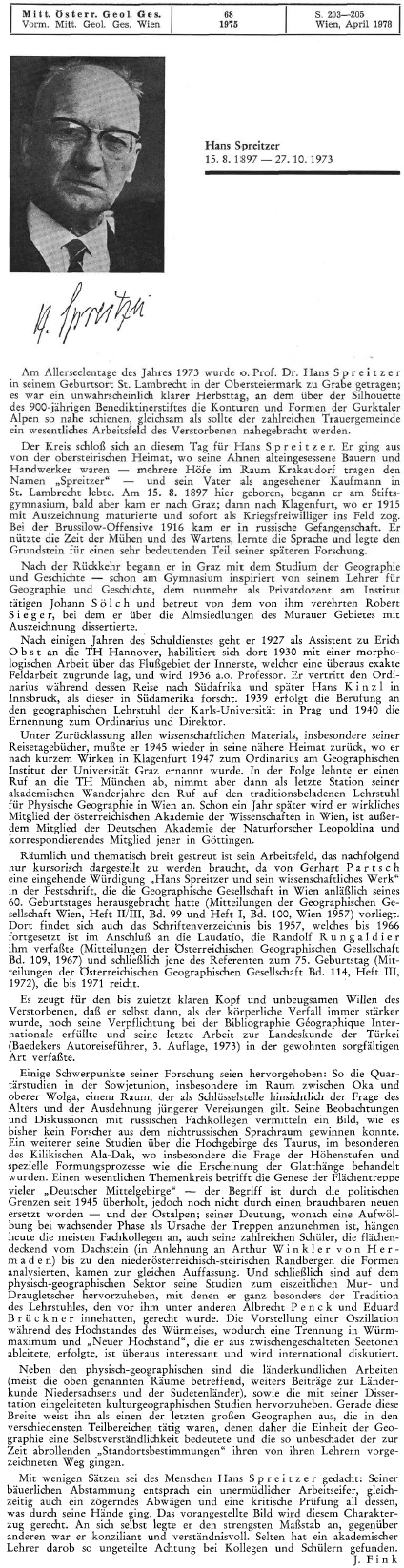 Nekrolog na stránkách Mitteilungen der Österreichischen Geographischen Gesellschaft