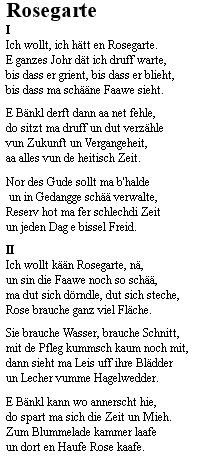 Báseň Růžová zahrada z jedné z jejích knih z nakladatelství C&C Verlag, kterou Ernst Springer vyzdobil ilustracemi