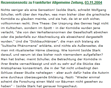 ... a její recenze v respektovaném deníku FAZ (Frankfurter Allgemeinde Zeitung)