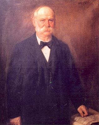 Zakladatel firmy Johann Stegmann (1823-1905) na portrétu z galerie starostů města