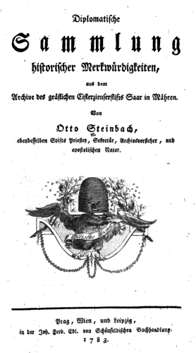 Titulní list (1783) jeho knihy