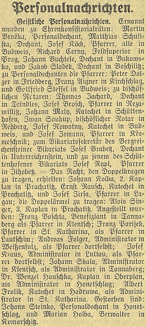 Jen letmo je zmíněno jeho úmrtí i na stránkách českobudějovického německého listu