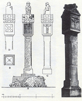Památná boží muka z Rožmitálu na Šumavě jako obrazový doprovod k jednomu z jeho příspěvků do krajanského časopisu
