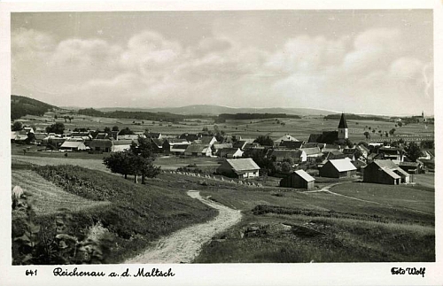 Rodný Rychnov nad Malší, jak jej zachytila pohlednice Josefa Wolfa