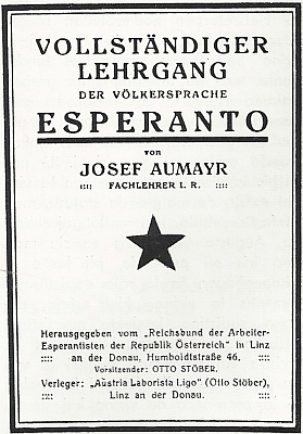 Obálka jedné starší rakouské učebnice esperanta ho na obálce uvádí jako
čelného představitele tamního meziválečného esperantského hnutí