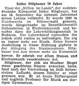 Jeho sedmdesátin vzpomněl v září 1953 na své kulturní straně i ústřední list vyhnaných krajanů