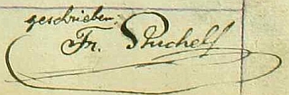Ještě jeden jeho podpis v reprezentativnější podobě a desky obecní kroniky (Memorabilien Buch) farnosti Dolní Dvořiště