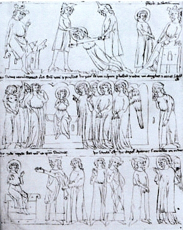 Na jednom z listů tzv. "Krumlovského obrazového kodexu" (Krumauer Bildercodex) z archivního fondu vídeňské Národní knihovny je kresbami z doby kolem roku 1350 zachycen život sv. Víta (Folio 56-3, Vita des Heiligen Vitus)