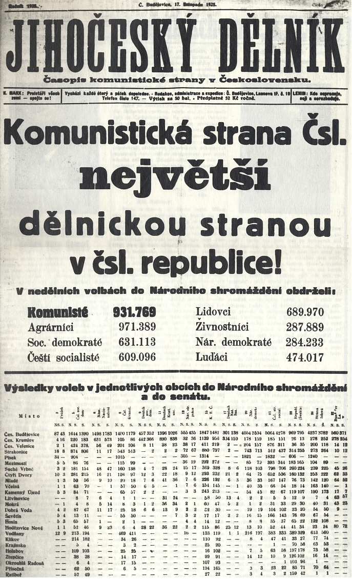 Výsledky voleb, v nichž kandidoval za KSČ, byly jejím obrovským úspěchem zejména na Tanzerově Českokrumlovsku, jak vysvítá z až děsivých čísel ze stránek stranického tisku - ta vlna nesouhlasu s "imperialistickou republikou" se totiž ani ne deset let nato přelila od Gottwalda k Henleinovi