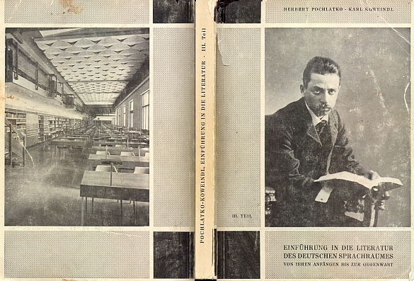 Obálce (1973) třetího dílu "Úvodu do literatur německé jazykové oblasti" vévodí na titulní straně Rainer Maria Rilke, na zadní straně vidíme pak sál čítárny vídeňské Nationalbibliothek, otevřený v roce 1966, kde jsem sbíral materiál pro Kohoutí kříž a musel si v něm připomenout i fakt, že časopiseckou studovnu NB založil kdysi právě Robert Teichl z Nových Hradů