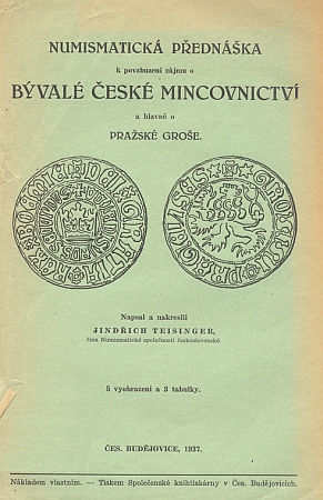 Obálky dvou jeho numismatických prací (1934 a 1937)