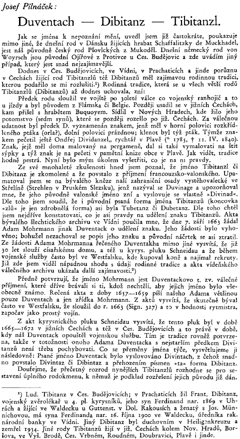 Nečekané rozřešení původu příjmení Tibitanzl hovoří o evropských souřadnicích i některých selských našich jihočeských rodů