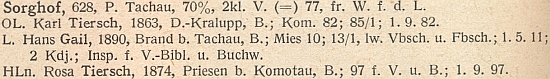 Záznam o něm v seznamu německého učitelstva z roku 1924, na němž figuruje jako učitelka i jeho manželka Rosa (*1874)