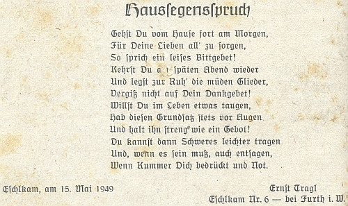 ... a v květnu téhož roku vyšla v jiném krajanském časopise tato datovaná báseň o "domácím požehnání"