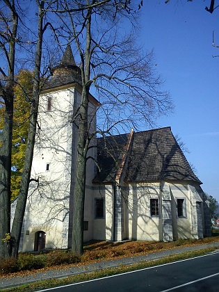 Dnešní (2012) pohled na kostel na Libínském Sedle