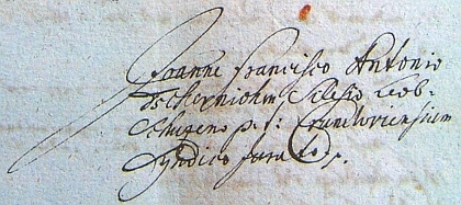 Titulní list rukopisu jeho veršované historie Křížové hory z roku 1710