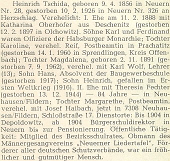 Podrobnější data o něm ze seznamu učitelů nýrského okresu podle stavu v roce 1921 s chybou v letopočtu úmrtí jeho druhé ženy (má být 1948)