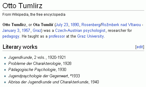 Wikipedia uvádí informaci o něm jako "pahýl" s uvedením rovněž české podoby jeho jména