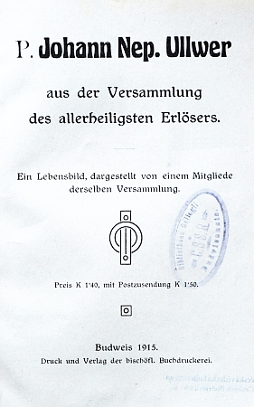 Titulní listy (1915) německého a českého vydání knihy o něm