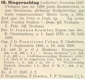 Záznam v diecézním katalogu na rok 1915, kdy konal duchovní službu v Lodhéřově s Johannem Kramlerem