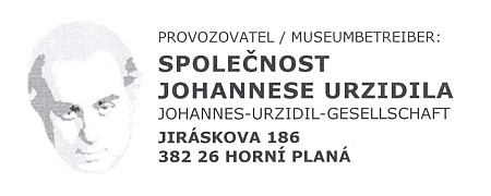 Plakát muzea ve Zvonkové a viněta Společnosti Johannese Urzidila, která je provozuje