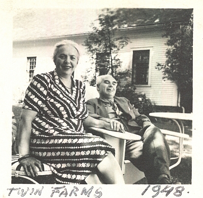 S manželem na snímku z Twin Farms v USA roku 1948