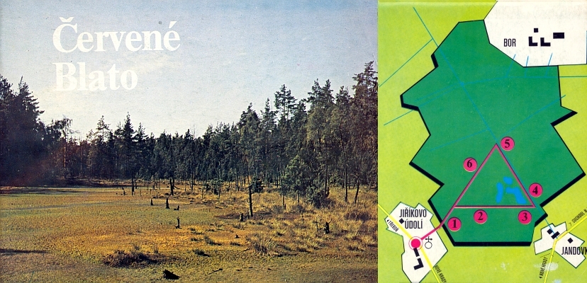 Obálka (1988) průvodce po rezervaci Červené Blato v někdejším Dolním hvozdu, jejíž naučná trasa začíná i končí v Jiříkově údolí