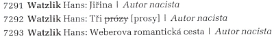 České překlady jeho knih na cenzurním indexu "Seznam nepřátelské, závadné, zastaralé a nežádoucí literatury" z roku 1954, na jehož základě byly vyřazovány knihy z veřejných knihoven