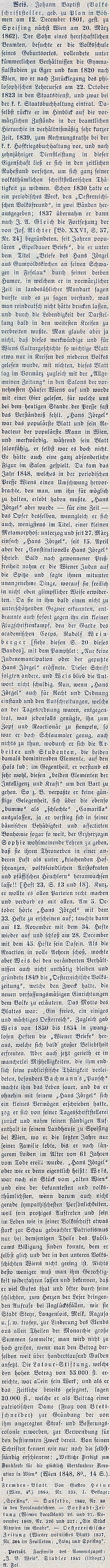 Jeho obsáhlý životopis na stránkách Wurzbachova lexikonu významných rakouských osobností