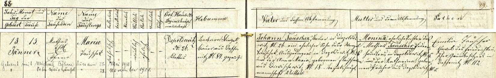 ... a matčině s přípisy o obou svatbách v děpoltické matrice