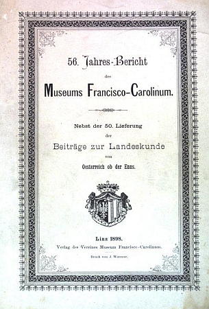 Obálka (1898) jeho práce Klimatologie von Oberösterreich,
 pojaté do výroční zprávy lineckého muzea