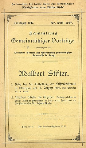 Obálka (1907) nového vydání téže přednášky