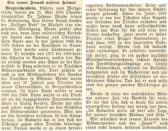 Článek k jeho 85. narozeninám na stránkách téhož periodika