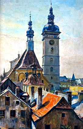 Černá věž na obrazech českobudějovických malířů Emila Pittera (1887-1943) a Rudolfa Krásy (1888-1975)