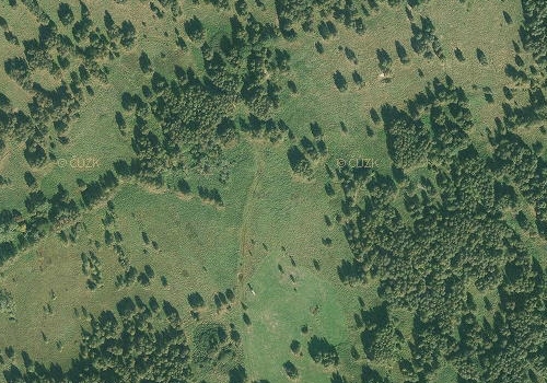 Rodné Břevniště na leteckých snímcích z roku 1947 a 2011 (viz i Sepp Hois)