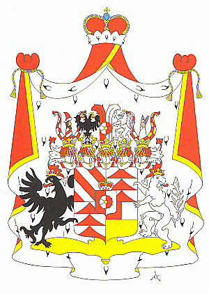 Znak knížecího rodu Trauttmannsdorff-Weinsberg, který vlastnil mj. jednou svou větví i Horšovský Týn